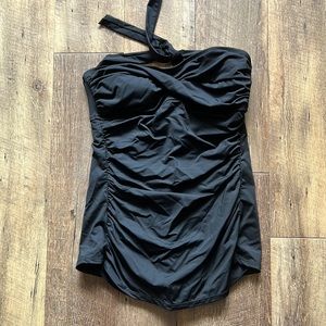 Dana Buchman, black one piece slimming swimsuit size 10